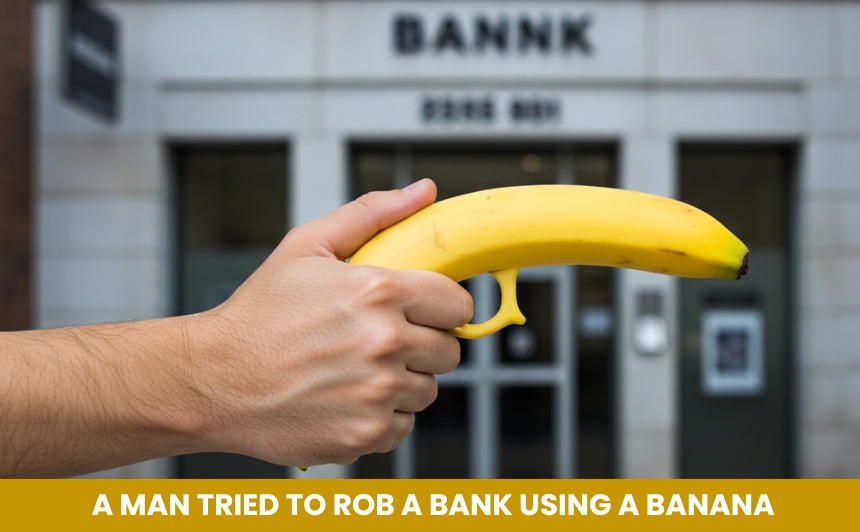 In a ridiculous real-life heist, a man robs a bank banana—read how he used fruit as a fake weapon in this hilariously failed crime.