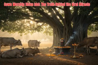 A viral story shows how cows worship Shiva idol in a remote Indian village. Discover the spiritual, cultural, and mysterious truths behind this divine event.