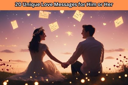 Want to express your deepest feelings? These 20 unique love messages for him or her will warm hearts and strengthen your bond forever.