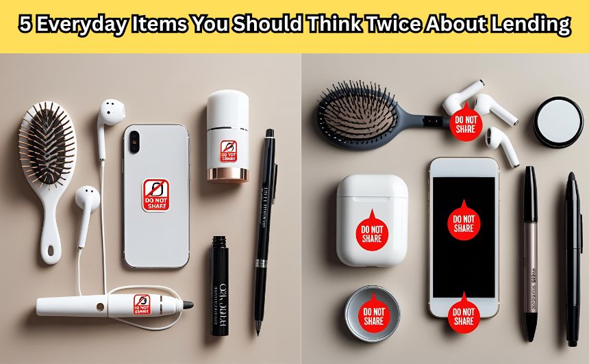 Before you share that hairbrush, phone, or pen, think twice before lending these common everyday items that could harm your health or finances.