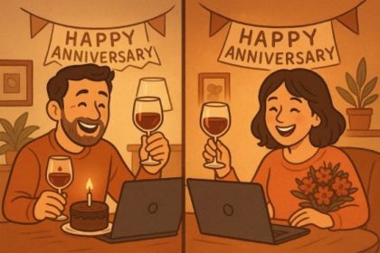 long distance anniversary celebration
